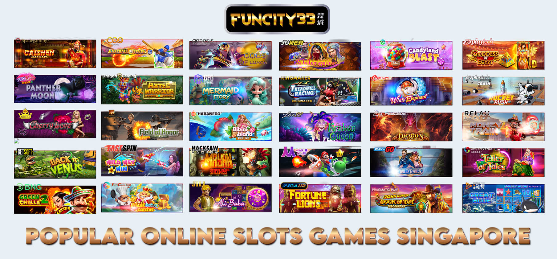 Funcity33SG Popular Online slots Singapore